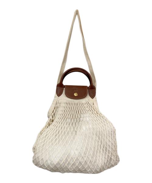 LONGCHAMP（ロンシャン）LONGCHAMP (ロンシャン) FILT (フィルト) メッシュバッグ アイボリーの古着・服飾アイテム