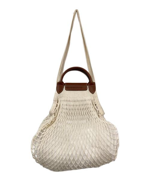 LONGCHAMP（ロンシャン）LONGCHAMP (ロンシャン) FILT (フィルト) メッシュバッグ アイボリーの古着・服飾アイテム
