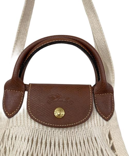 LONGCHAMP（ロンシャン）LONGCHAMP (ロンシャン) FILT (フィルト) メッシュバッグ アイボリーの古着・服飾アイテム