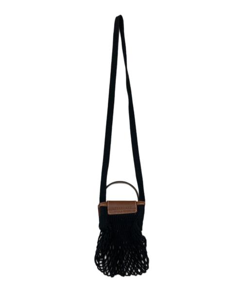LONGCHAMP（ロンシャン）LONGCHAMP (ロンシャン) FILT (フィルト) メッシュミニショルダーバッグ ブラウン×ブラックの古着・服飾アイテム