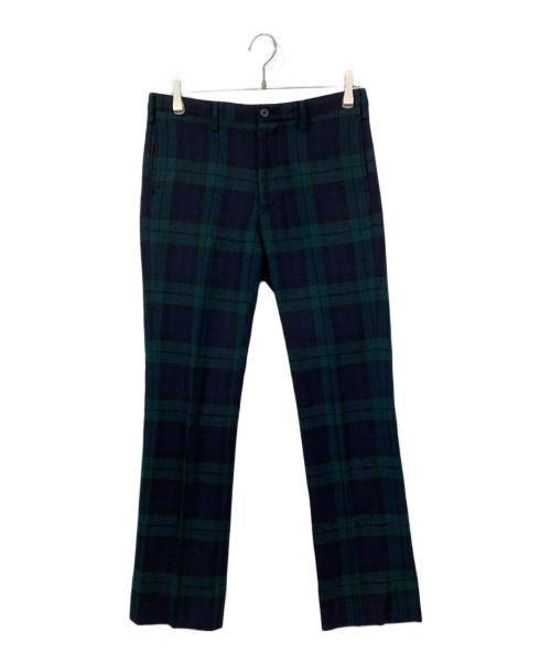 FRED PERRY（フレッドペリー）FRED PERRY (フレッドペリー) ブラックウォッチチェックパンツ グリーン×ネイビー サイズ:Sの古着・服飾アイテム