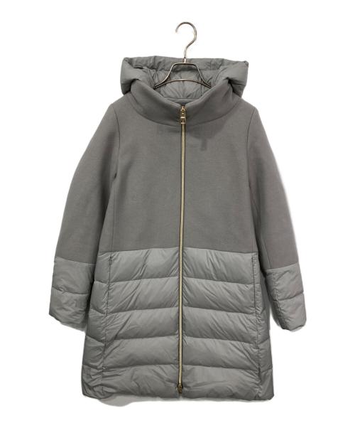HERNO（ヘルノ）HERNO (ヘルノ) ウール切替 フーデッドダウンコート グレー サイズ:40の古着・服飾アイテム