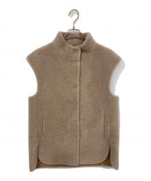 LANVIN COLLECTION（ランバンコレクション）の古着「ウールファーベスト」｜ベージュ