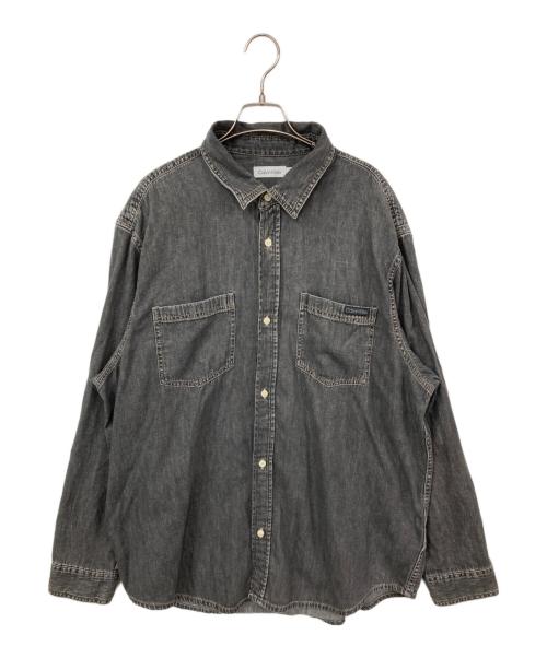 Calvin Klein（カルバンクライン）Calvin Klein (カルバンクライン) デニムシャツ グレー サイズ:L/Gの古着・服飾アイテム