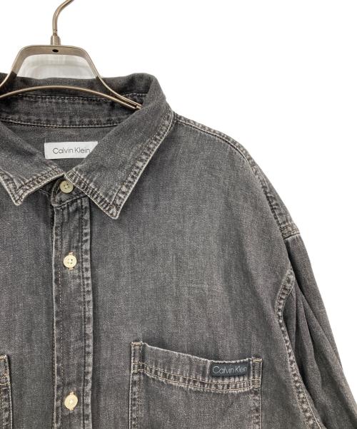 Calvin Klein（カルバンクライン）Calvin Klein (カルバンクライン) デニムシャツ グレー サイズ:L/Gの古着・服飾アイテム