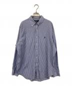 RALPH LAURENラルフローレン）の古着「CLASSIC FITストライプBDシャツ」｜ブルー×ホワイト