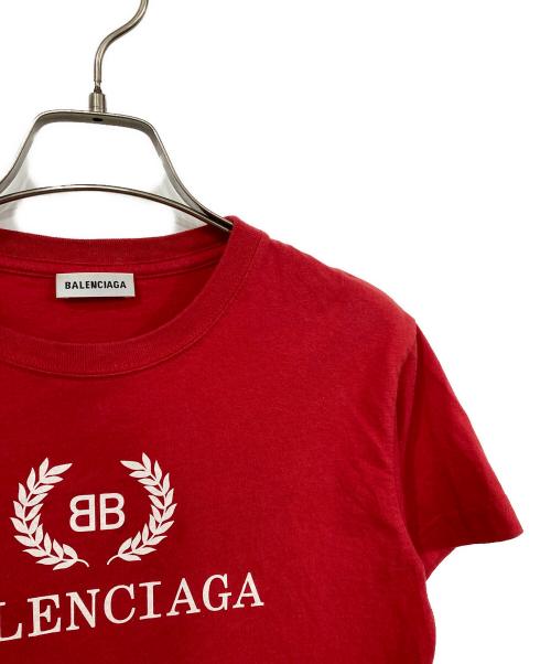 BALENCIAGA（バレンシアガ）BALENCIAGA (バレンシアガ) BBプリントTシャツ レッド サイズ:Sの古着・服飾アイテム