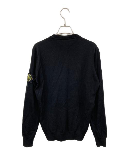 STONE ISLAND（ストーンアイランド）STONE ISLAND (ストーンアイランド) ワッペン付クルーネックニット ブラック サイズ:Sの古着・服飾アイテム