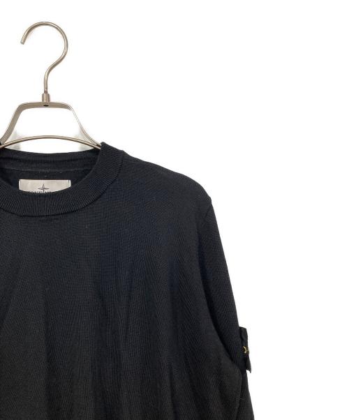 STONE ISLAND（ストーンアイランド）STONE ISLAND (ストーンアイランド) ワッペン付クルーネックニット ブラック サイズ:Sの古着・服飾アイテム