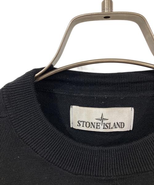 STONE ISLAND（ストーンアイランド）STONE ISLAND (ストーンアイランド) ワッペン付クルーネックニット ブラック サイズ:Sの古着・服飾アイテム