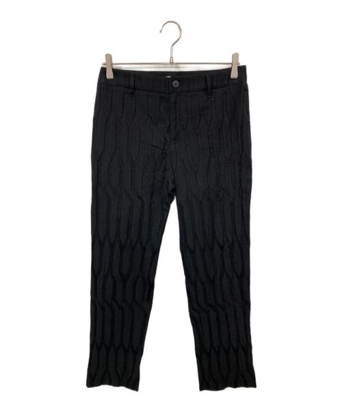 ISSEY MIYAKE（イッセイミヤケ）ISSEY MIYAKE (イッセイミヤケ) ジオメトリックジャガードテーパードパンツ ブラック サイズ:2の古着・服飾アイテム