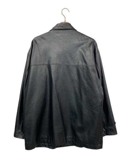 soerte（ソエルテ）soerte (ソエルテ) スタンドカラーフェイクレザージャケット ブラック サイズ:2の古着・服飾アイテム