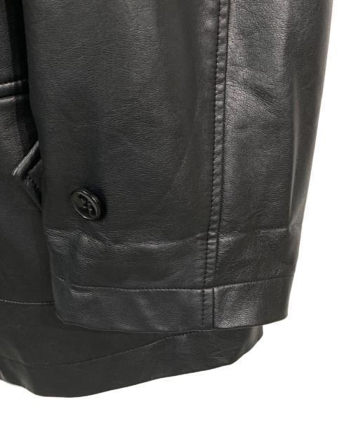 soerte（ソエルテ）soerte (ソエルテ) スタンドカラーフェイクレザージャケット ブラック サイズ:2の古着・服飾アイテム