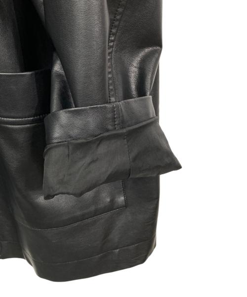 soerte（ソエルテ）soerte (ソエルテ) スタンドカラーフェイクレザージャケット ブラック サイズ:2の古着・服飾アイテム