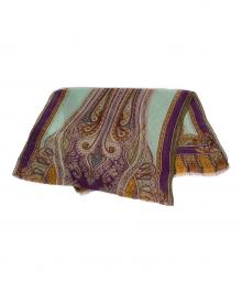 ETRO（エトロ）の古着「ペイズリー柄シルクストール」｜ブラウン×パープル