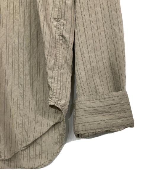 STUDIO NICHOLSON（スタジオ ニコルソン）STUDIO NICHOLSON (スタジオ ニコルソン) ストライプシャツ ベージュ サイズ:Mの古着・服飾アイテム