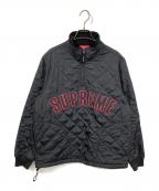 SUPREMEシュプリーム）の古着「arc logo quilted half zip pullover/アーチロゴキルテッドハーフジッププルオーバー」｜ブラック