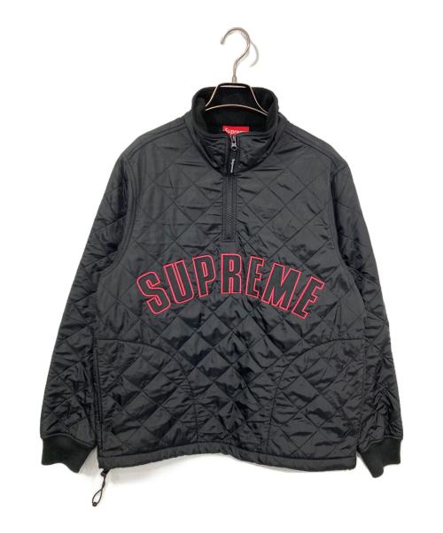 SUPREME（シュプリーム）Supreme (シュプリーム) arc logo quilted half zip pullover/アーチロゴキルテッドハーフジッププルオーバー ブラック サイズ:Ｓの古着・服飾アイテム