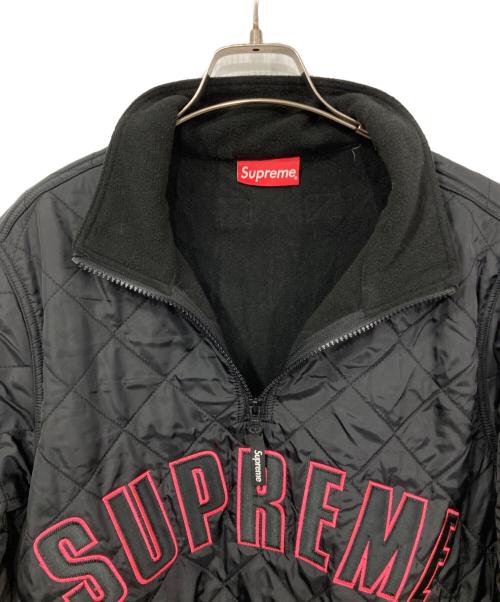 SUPREME（シュプリーム）Supreme (シュプリーム) arc logo quilted half zip pullover/アーチロゴキルテッドハーフジッププルオーバー ブラック サイズ:Ｓの古着・服飾アイテム