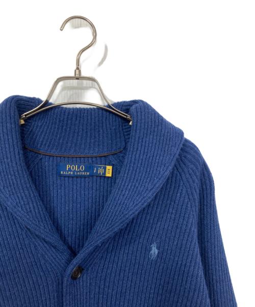 POLO RALPH LAUREN（ポロ・ラルフローレン）POLO RALPH LAUREN (ポロ・ラルフローレン) ショールカラーカーディガン ブルー サイズ:Sの古着・服飾アイテム