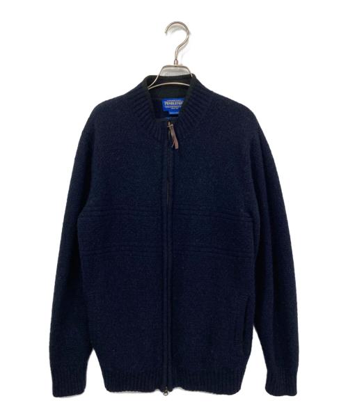 PENDLETON（ペンドルトン）PENDLETON (ペンドルトン) ハイネック シェットランドウール ドライバーズニット ブラック サイズ:Sの古着・服飾アイテム