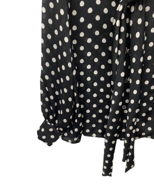 theory luxe（セオリーリュクス）theory luxe (セオリーリュクス) ドットプリントボウタイブラウス ブラック サイズ:S32の古着・服飾アイテム