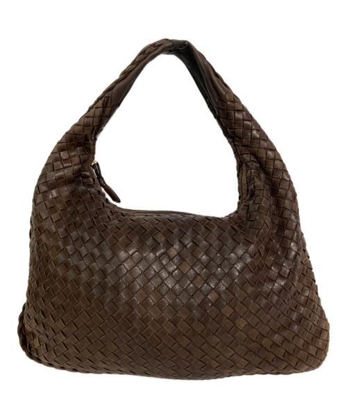 BOTTEGA VENETA（ボッテガベネタ）BOTTEGA VENETA (ボッテガベネタ) イントレチャートホーボーバッグ ブラウンの古着・服飾アイテム