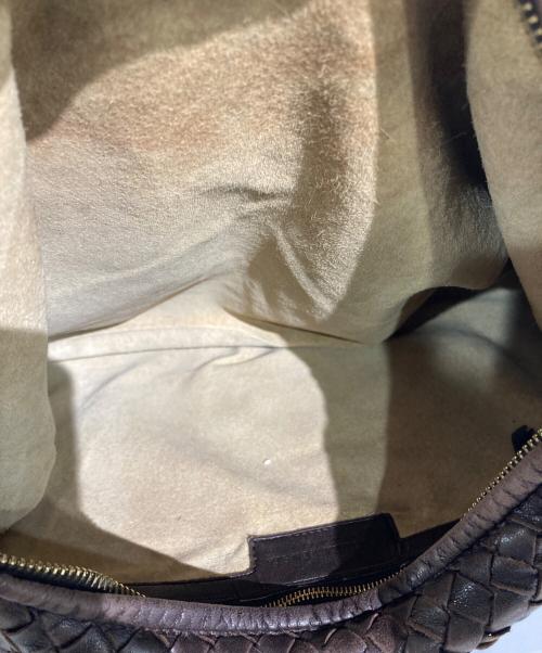 BOTTEGA VENETA（ボッテガベネタ）BOTTEGA VENETA (ボッテガベネタ) イントレチャートホーボーバッグ ブラウンの古着・服飾アイテム