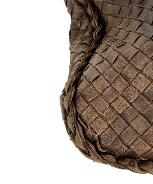BOTTEGA VENETA（ボッテガベネタ）BOTTEGA VENETA (ボッテガベネタ) イントレチャートホーボーバッグ ブラウンの古着・服飾アイテム
