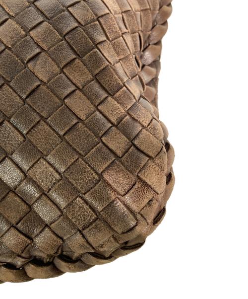 BOTTEGA VENETA（ボッテガベネタ）BOTTEGA VENETA (ボッテガベネタ) イントレチャートホーボーバッグ ブラウンの古着・服飾アイテム