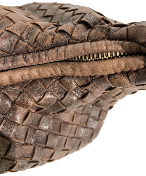 BOTTEGA VENETA（ボッテガベネタ）BOTTEGA VENETA (ボッテガベネタ) イントレチャートホーボーバッグ ブラウンの古着・服飾アイテム