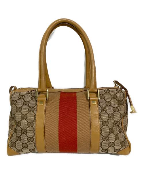 GUCCI（グッチ）GUCCI (グッチ) GGキャンバスミニボストンバッグ ベージュの古着・服飾アイテム