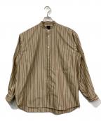 DAIWA PIER39ダイワ ピア39）の古着「TECH BAND COLLAR SHIRTS L/S STRIPE」｜ベージュ