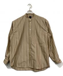 DAIWA PIER39（ダイワ ピア39）の古着「TECH BAND COLLAR SHIRTS L/S STRIPE」｜ベージュ