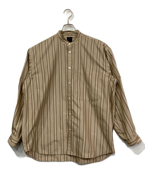 DAIWA PIER39（ダイワ ピア39）DAIWA PIER39 (ダイワ ピア39) TECH BAND COLLAR SHIRTS L/S STRIPE ベージュ サイズ:Mの古着・服飾アイテム