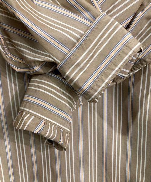 DAIWA PIER39（ダイワ ピア39）DAIWA PIER39 (ダイワ ピア39) TECH BAND COLLAR SHIRTS L/S STRIPE ベージュ サイズ:Mの古着・服飾アイテム