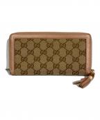GUCCIグッチ）の古着「バンブータッセルラウンドファスナー長財布」｜ベージュ×ピンク