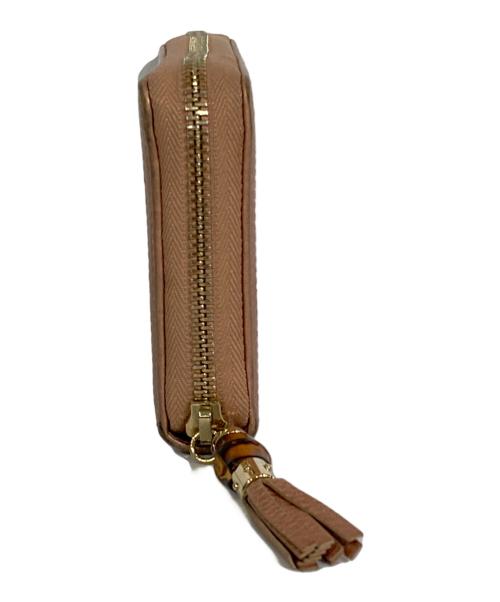 GUCCI（グッチ）GUCCI (グッチ) バンブータッセルラウンドファスナー長財布 ベージュ×ピンクの古着・服飾アイテム