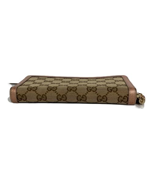 GUCCI（グッチ）GUCCI (グッチ) バンブータッセルラウンドファスナー長財布 ベージュ×ピンクの古着・服飾アイテム