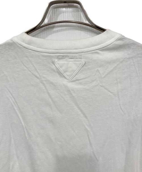 PRADA（プラダ）PRADA (プラダ) トライアングルロゴ クルーネックTシャツ ホワイト サイズ:Lの古着・服飾アイテム