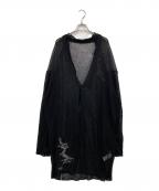 Yohji Yamamoto pour hommeヨウジヤマモト プールオム）の古着「リネンブレンドロングカーディガン」｜ブラック