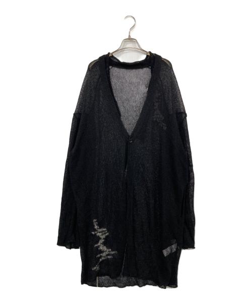 Yohji Yamamoto pour homme（ヨウジヤマモト プールオム）Yohji Yamamoto pour homme (ヨウジヤマモト プールオム) リネンブレンドロングカーディガン ブラック サイズ:3の古着・服飾アイテム