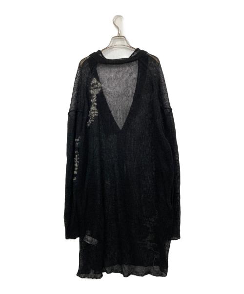 Yohji Yamamoto pour homme（ヨウジヤマモト プールオム）Yohji Yamamoto pour homme (ヨウジヤマモト プールオム) リネンブレンドロングカーディガン ブラック サイズ:3の古着・服飾アイテム