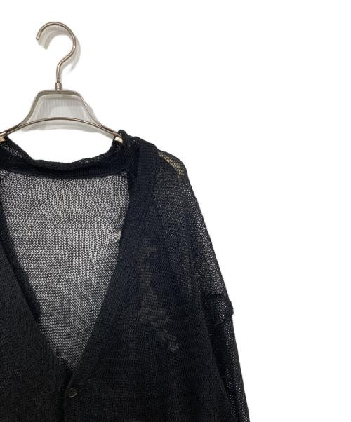 Yohji Yamamoto pour homme（ヨウジヤマモト プールオム）Yohji Yamamoto pour homme (ヨウジヤマモト プールオム) リネンブレンドロングカーディガン ブラック サイズ:3の古着・服飾アイテム