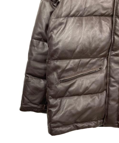 PAUL SMITH（ポールスミス）Paul Smith (ポールスミス) ラムレザーダウンジャケット ブラウン サイズ:Mの古着・服飾アイテム