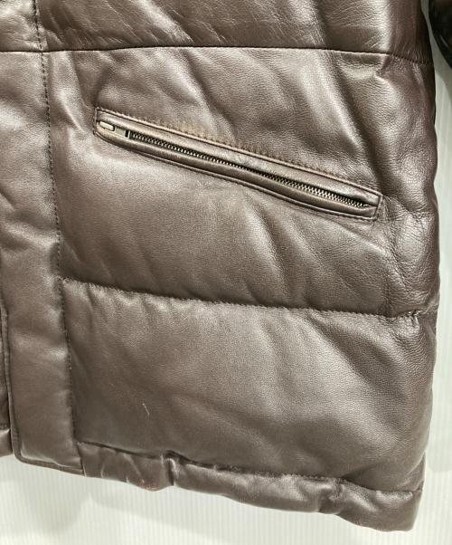 PAUL SMITH（ポールスミス）Paul Smith (ポールスミス) ラムレザーダウンジャケット ブラウン サイズ:Mの古着・服飾アイテム