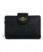 COACHコーチ）の古着「ミディアム コーナー ジップ ウォレット」｜ブラック