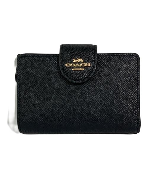 COACH（コーチ）COACH (コーチ) ミディアム コーナー ジップ ウォレット ブラックの古着・服飾アイテム