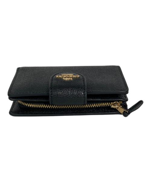 COACH（コーチ）COACH (コーチ) ミディアム コーナー ジップ ウォレット ブラックの古着・服飾アイテム