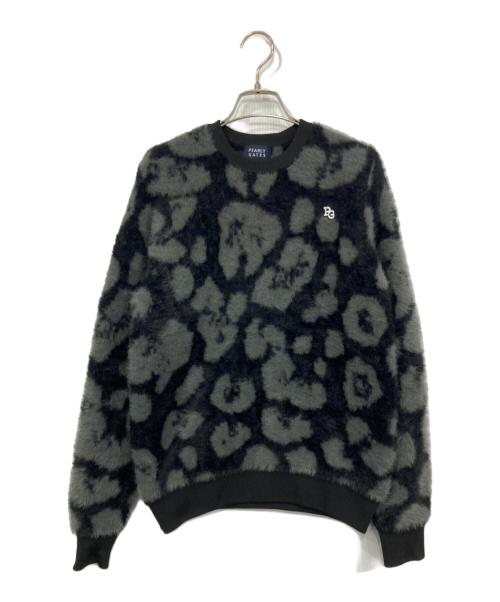 PEARLY GATES（パーリーゲイツ）PEARLY GATES (パーリーゲイツ) レオパ柄ニット グレー×ブラックの古着・服飾アイテム